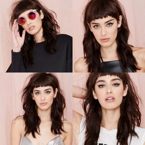 hairdresser chronicles: Image Baby Bangs Long Hair, Androgynous Haircut, Undercut Long Hair, Edgy Hair, Long Hair With Bangs, Long Layered Hair, Trending Hairstyles, Mullet Hairstyle, Hair Envy