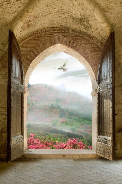 Premade BK Stock 131 by FairieGoodMother on deviantART Windows On The World, Castle Doors, A Room With A View, Looking Out The Window, Beautiful Windows, Room With A View, Window View, Through The Window, Beautiful Doors