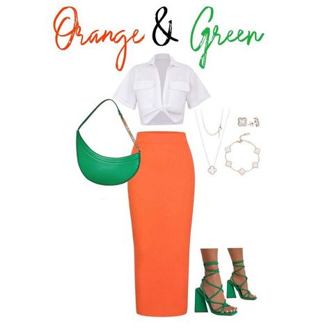 Style for every aesthetic🫶🏽 on Instagram: "Orange and green were made for each other 🫶🏽 Are you a heel or a sneaker type of girl? #swipe #affordablefashion #outfitinspo #shopmicas #amazonfashion #egoshoes #datenight #outfitideas #maxiskirt" Orange And Green Outfit Black Woman, Green And Orange Outfit, Orange And Green Outfit, Every Aesthetic, Ego Shoes, Nba Outfit, Clear Spring, Orange Fits, Made For Each Other