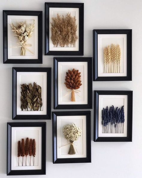 Dried Flower Framed Art, Wall Frame Ideas, Pressed Flowers Diy, Dried Flowers Diy, Paper Flower Art, Diy Boho Decor, Designing Ideas, Kitchen Decor Wall Art, Frame Ideas