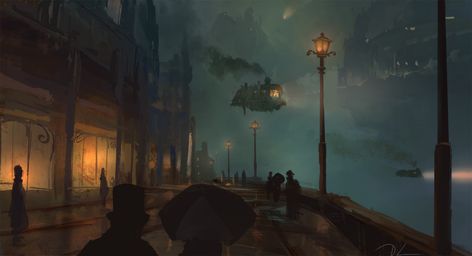 Sunless Skies, Sunless Sea, City Of Ember, Steampunk Artwork, Fallen London, Image Painting, Parallel Universe, Fantasy Places, Sky Art