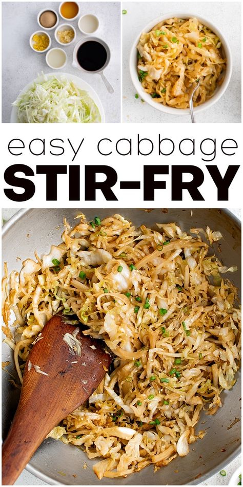 Chinese Cabbage Stir Fry, Stir Fried Cabbage Recipes, Stir Fry Low Carb, Cabbage Recipes Southern, Fried Cabbage Recipes, Cabbage Side Dish, Cabbage Dishes, Vegetables Dishes, Sauteed Cabbage