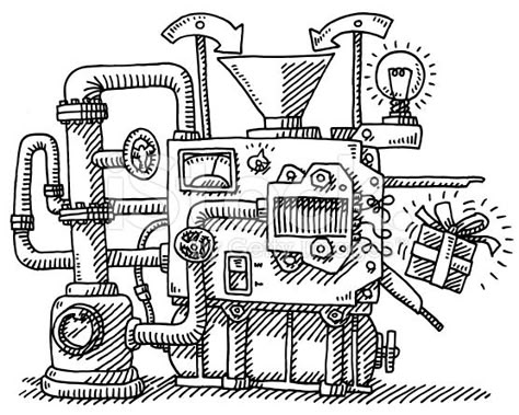 Gift Box Drawing, Machinery Art, Steampunk Art Drawing, Maker Fun Factory Vbs, Mechanical Drawings, Maker Fun Factory, Box Drawing, Steampunk Illustration, Business Graphics