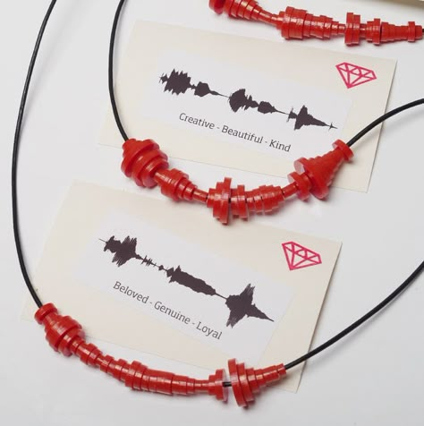 Soundwave Jewelry, Red Envelope Design, Friend Crafts, Customizable Jewelry, Graphic Poster Art, Printed Jewelry, Diy Resin Crafts, Audio Recording, Handmade Jewelry Diy