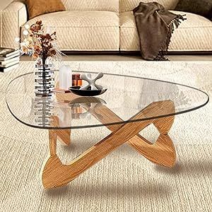 Coffee Table Small Space, Triangle Coffee Table, Coffee Table Glass, Coffee Table For Living Room, Mid Century Modern Coffee Table, Table Glass, Table For Living Room, Modern Coffee Table, Glass Coffee Table