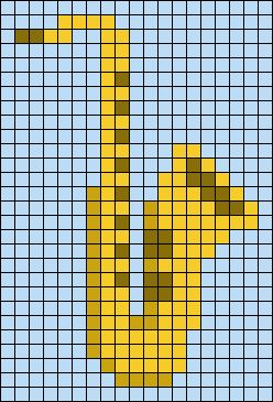 Saxophone Cross Stitch, Perler Bead Instruments, Crochet Tapestries, Saxophones, Graph Paper Drawings, Tiny Cross Stitch, Music Instrument, Iron Beads, Box Patterns