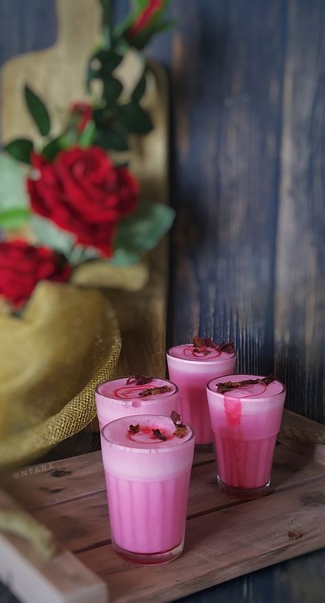 Rose Lassi, Food Presentation, Indian Food, Galaxy Wallpaper, Indian Food Recipes, Fox, Presentation, Drinks, Ethnic Recipes