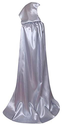 BIGXIAN Extra Long Hooded Satin Cloak, Halloween Christmas Fancy Cape (Silver) Best Halloween Costumes & Dresses USA Anastasia Costume, Silver Cape, Halloween Themed Party, Hand Fasting, Cape With Hood, Costumes Dresses, Halloween Party Themes, Dress Halloween Costume, Stage Costume