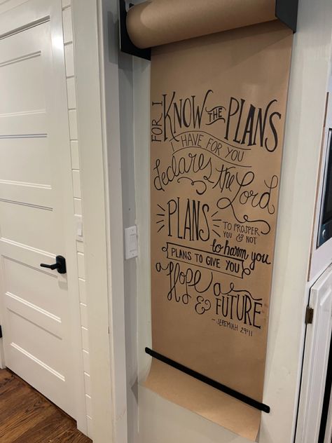 Butcher Paper Sign, Verse Of The Week Board, Hall Themes, Writing Wall, Verse Of The Week, Sign Inspiration, White Boards, Chalk Wall, Homeschool Books