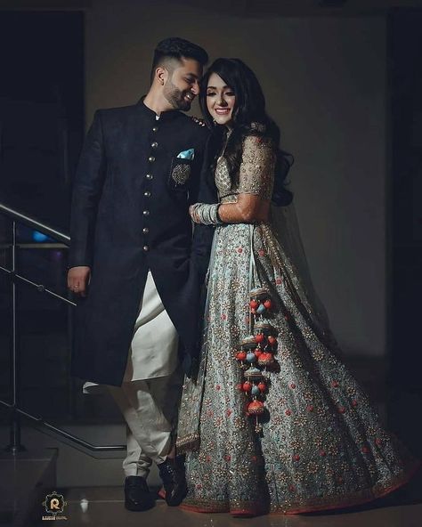 Couple Wedding Outfit, Bridegroom Outfits, Gown Poses, Engagement Dress For Groom, Wedding Matching Outfits, Bride Groom Photoshoot, Wedding Outfit Ideas, Black Groom, Engagement Dress For Bride