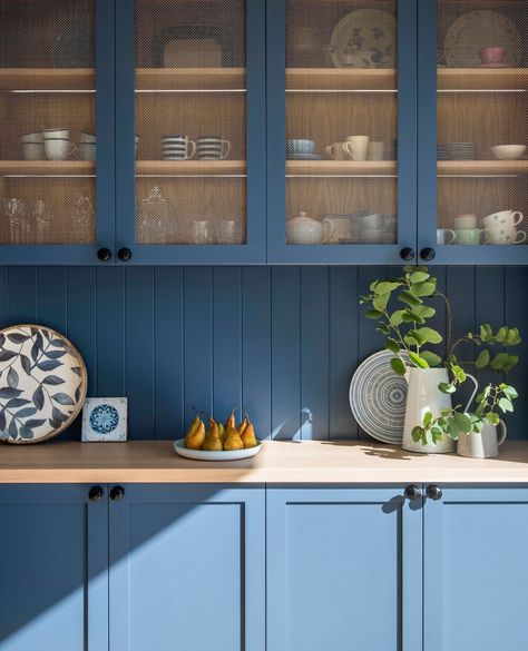 One of our all time favourite kitchens! The gorgeous blue kitchen cabinetry is paired with our Iron Cupboard Knobs (Code 4084) Design by @gshepherdinterior ⁠🏡⁠ ⁠ Discover TradCo cabinetware online now • TradCo.com.au #TradCo Caned Kitchen Cabinets, Rattan Cabinet Kitchen, Cane Cabinets, Rattan Cabinets, Blue Interior Design, Interior Design Photography, Kitchen Design Trends, Custom Kitchens, Inside Design