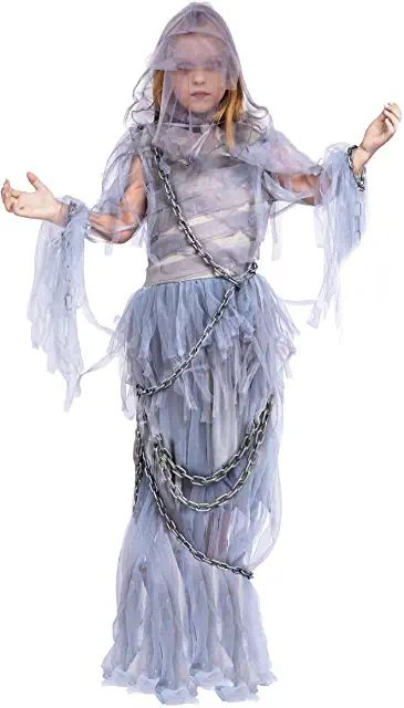 Ghost Girl Costume, Tattered Dress, Witch Cape, Ghost Dress, Theater Play, Dead Costume, Gray Ghost, Ghost Dresses, Ghost Halloween Costume