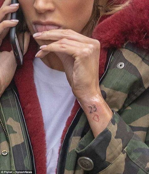 Olivia Attwood unveils tattoo tribute to footballer ex Bradley Dack | Daily Mail Online 22 Tattoo, Cupid Tattoo, Tribute Tattoos, Small Girly Tattoos, Roman Numeral Tattoos, M Tattoos, Number Tattoos, 13 Tattoos, Hand And Finger Tattoos