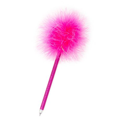 Clueless Pink Feather and Glitter Pen Feather Pen Aesthetic, Fluffy Pen, Pen Aesthetic, Pink Office Supplies, Stylish Pens, Pens Writing, Pink Pens, Pen Writing, Feather Pen