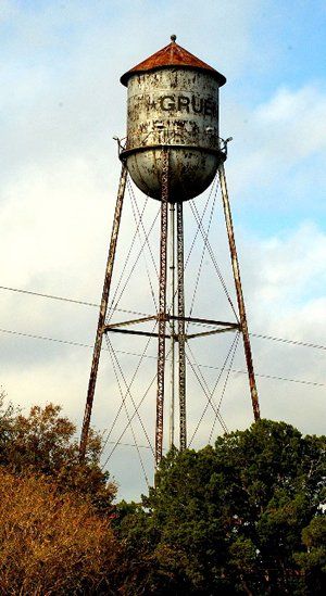 This is Texas, y'all.  If you ever get a chance, visit Gruene, Texas, the Gristmill and Gruene Hall.  Awesome! Gruene Hall, Gruene Texas, Farm Windmill, Old Windmills, Hive Mind, Ghost Town, Texas Hill Country, Water Tower, Ghost Towns