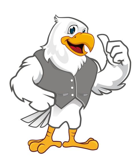 Eagle mascot cartoon | Premium Vector #Freepik #vector #eagle-mascot #eagle #eagle-cartoon #bird-illustration Eagle Cartoon, Eagle Mascot, Dope Cartoon Art, Character Inspo, Mascot Design, Art Drawings Simple, Vector Photo, Birdy, Cartoon Art