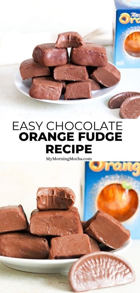 Here's how to make Terry's chocolate orange fudge, a recipe perfect for Christmas! It's a 2 ingredient fudge that's so easy to make. Orange Fudge Easy, Terry's Chocolate Orange Recipes, Orange Chocolate Fudge, Terrys Chocolate Orange Recipes, Orange Fudge, Orange Fudge Recipes, Butterscotch Fudge, 2 Ingredient Fudge, Best Fudge Recipe