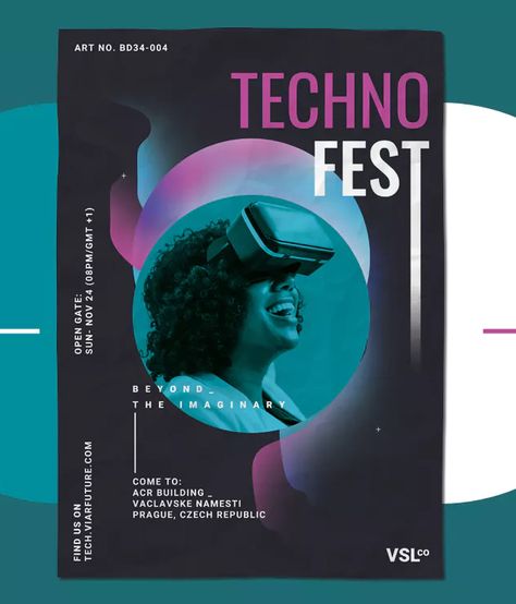 Tech Fest Flyer Template PSD. Download Tech Fest Poster, Tech Flyer Design, Tech Poster Design, Simulation Theory, Standee Design, Anime Pixel, Design Moodboard, Flyer Design Inspiration, Event Poster Design