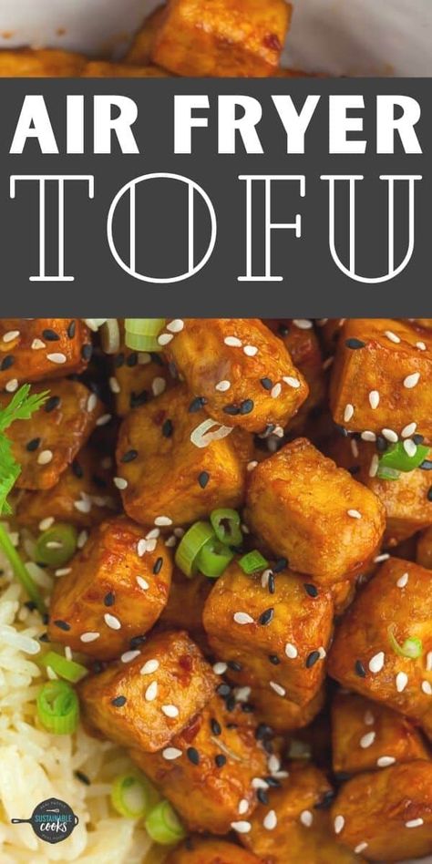 Crispy and easy Air Fryer Tofu is a speedy weeknight dinner. Packed with flavor this crispy fried tofu is the most delicious vegan or vegetarian recipe you can make in under 30 minutes. Air Fryer Tofu, Air Fryer Recipes Vegetarian, Air Fried Food, Veg Dishes, Food Critic, Easy Air Fryer, Air Fryer Dinner Recipes, Vegetarian Recipe, Fried Tofu