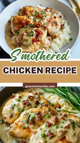 Discover the ultimate smothered chicken recipe that’s bursting with rich, creamy flavors. This southern comfort food classic is easy to make, perfect for family dinners, and packed with tender chicken drenched in a savory gravy. Unlock the secret to this amazing dish! #smotheredchicken #chickenrecipe #southerncooking #comfortfood #easyrecipes #homemadegravy #weeknightdinner #chickenandgravy #chickenrecipes #dinnerideas Best Smothered Chicken Recipe, Churches Chicken Recipe, Smothered Chicken With Gravy, Smothered Chicken Recipe, Garlic Gravy, Smothered Chicken Recipes, Cream Sauces, Chicken Gravy Recipe, Chicken Broth Recipes