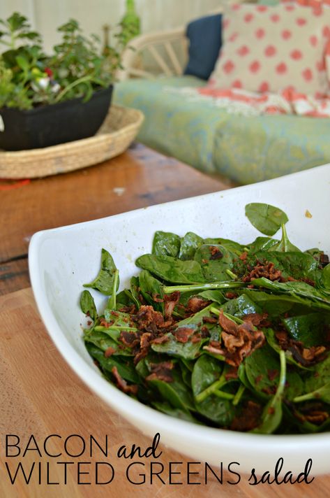 If you have been reading Mad in Crafts for a while, you know how I like to make German food.  This bacon and wilted greens salad is one of my favorites, but I don't make it nearly enough.  It has the delicious flavors of bacon, onion, and vinegar that you find so often in German food, but over a bed of fresh spinach. Butter Basted Turkey, Wilted Spinach Salad, Wilted Greens, Mason Jar Salads, Make Bacon, Bacon Dressing, Mini Mason Jar, Jar Salads, Greens Salad