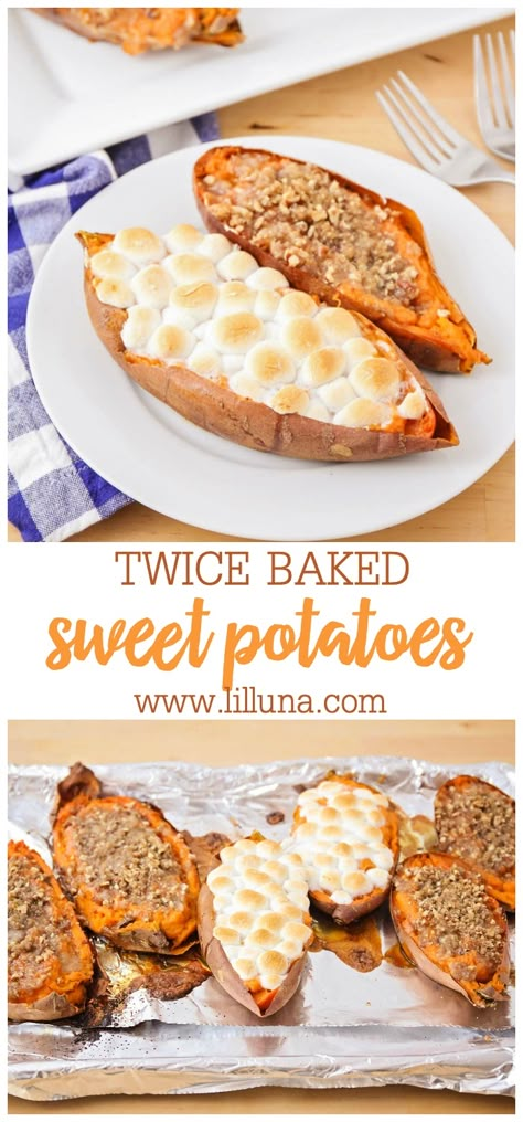 Sweet Potatoes Savory, Potato Side Dishes Easy, Sweet Potato Side Dish, Sweet Potato Sides, Burger Side Dishes, Side Dishes For Salmon, Twice Baked Sweet Potatoes, Baked Sweet Potatoes, Steak Side Dishes