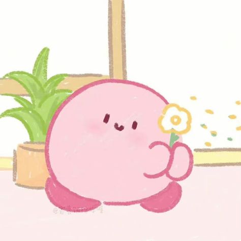 Cute Kirby Pfp, Pink Y2k Icon, Baby Blue Wallpaper, Artsy Background, Kirby Character, Cute Funny Pics, Kirby Art, Vintage Flowers Wallpaper, Cute Kawaii Animals