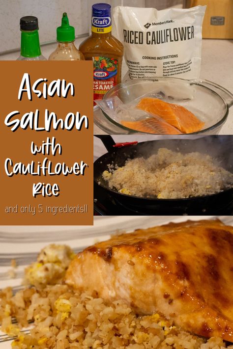 Asian Salmon, Healthy Dinner Options, Cauliflower Rice Recipes, Easy Salmon Recipes, Cauliflower Fried Rice, Cauliflower Rice, Cooking Instructions, Cauliflower Recipes, Weight Watchers Meals