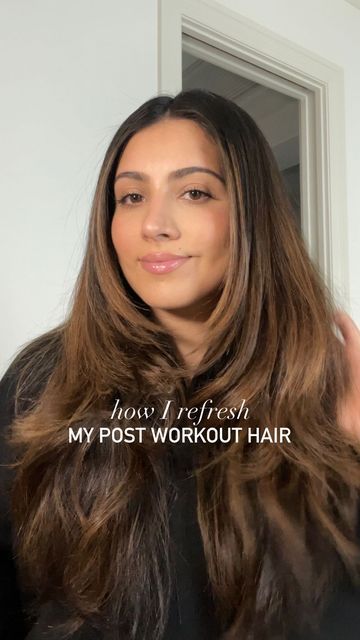 Kiran J Meghani on Instagram: "How I refresh my post workout hair! I try to workout 5-6 times a week so this is what I do to maintain and refresh my hair for a few days! Gotta marinate that dry shampoo😂 Hope it helps🙌🏼 used the @livingproofinc dry shampoo and Tancho pomade stick off Amazon! All products linked in my bio or you can DM me for links! :) • • #haircutinspo #summerhair #brunette #foliyage #houstoninfluencer #houstonblogger #texashair #texasblogger #curlyhair #postworkouthair #hairr Post Workout Hairstyles, Post Gym Hair, Workout Hair, Post Workout Hair, Hair Refresh, Texas Hair, Gym Hairstyles, Polished Hair, Workout Hairstyles