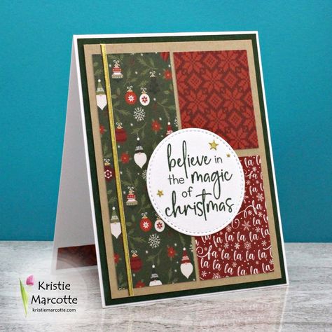 Gnome For Christmas, Handcrafted Christmas Cards, Chrismas Cards, Kristie Marcotte, Stamped Christmas Cards, Card Making Templates, Simple Christmas Cards, Homemade Christmas Cards, Christmas Stamps