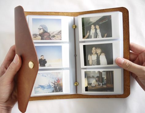 Fujifilm Instax photo album, Personalised leather album, Custom Instax mini album, Genuine leather album for 156 photos_Vintage style by UrTalentMadeLeather on Etsy https://www.etsy.com/hk-en/listing/645920678/fujifilm-instax-photo-album-personalised Instax Album Ideas, Polaroid Photo Album Ideas, Polaroid Albums, Photo Album Camera, Polaroid Album Ideas, Instax Photos Aesthetic, Vintage Photo Album Ideas, Instax Photos Ideas, Polaroid Album Book