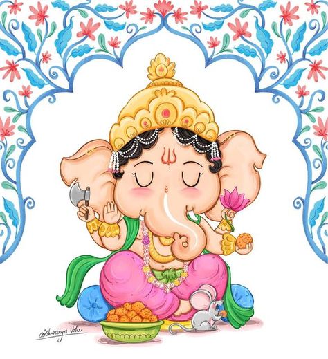 Ganesha Cartoon, Bhagwan Drawing, Festive Drawings, Lord Painting, Cartoons Krishna, Ganesha Artwork, Ganesha Drawing, Easy Disney Drawings, Disney Character Drawing