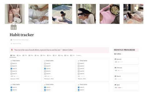 Get free notion habbit tracker. Elevate your habits effortlessly with our aesthetically simple Notion template. Stay effective and focused on your goals in just one glance. Free Notion Habit Tracker Template, Notion Template Habit Tracker, Free Notion Templates Dashboard, Notion Routine Template, Notion Mobile, Notion Free Template, Simple Notion Template, Notion Habit Tracker Template, Habit Tracker Notion