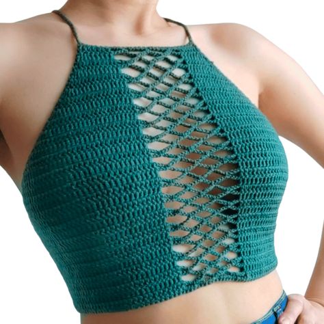 Simple Crochet Tops, Crop Top Crochet Pattern, Crop Top Crochet, Top Crochet Pattern, Crochet Tank Tops, Elegant Crochet, Summer Yarn, Crochet Crop Top Pattern, Crochet Terms