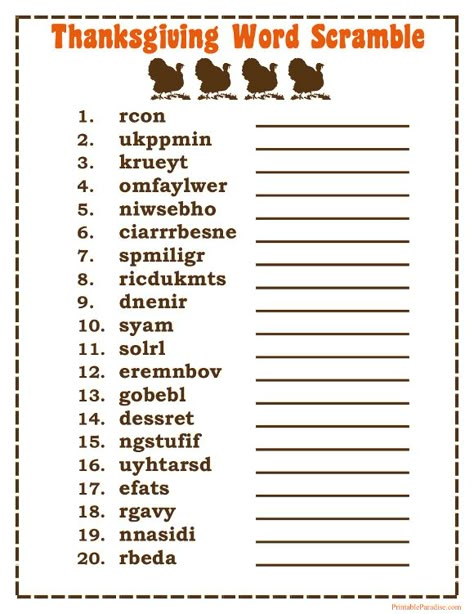 Printable Thanksgiving Word Scramble Game Thanksgiving Word Scramble, Thanksgiving Family Games, Thanksgiving Games For Adults, Fun Thanksgiving Games, Thanksgiving Games For Kids, Thanksgiving School, November Activities, Thanksgiving Words, Thanksgiving Activities For Kids