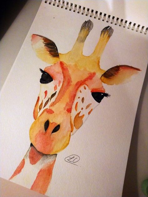 Watercolor Giraffe, Sketch Note, Giraffe Painting, Giraffe Art, Watercolor Paintings For Beginners, Watercolor Paintings Easy, Watercolor Flower Art, Watercolor Art Lessons, Amazing Art Painting