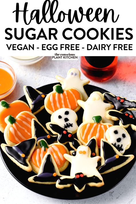 Allergy Friendly Halloween Treats, Dairy Free Halloween, Holiday Theme Food, Allergy Friendly Halloween, Allergy Friendly Cookies, Halloween Shapes, Gluten Free Halloween, Egg Free Cookies, Halloween Cookie Recipes