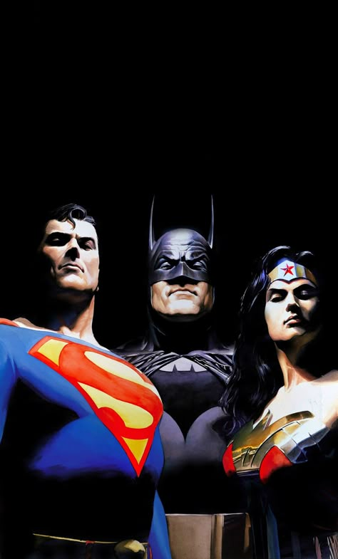 Justice League Artwork, Desktop Wallpapers Hd, Dc Trinity, Batman Superman Wonder Woman, Superman Artwork, Wonder Twins, Dc Comics Wallpaper, Dc Comics Heroes, Superman Art