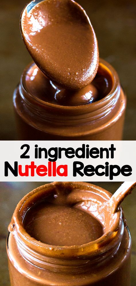 2 Ingredient Nutella Chocolate Spread - The Easiest Nutella Recipe! Easy Snack Recipes To Make At Home, Diy Nutella Recipes, How To Make Homemade Nutella, Nutella Recipes Easy 2 Ingredients, Healthy Nutella Recipes, Make Nutella At Home, Make Your Own Nutella, Healthy Nut Butter, Home Made Nutella Healthy