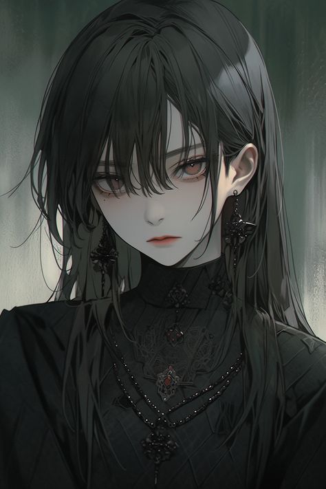 Anime Female Black Hair, Black Haired Anime, Into The Darkness, Dark Modern, Anime Black Hair, Female Drawing, Goth Art, The Darkness, Manga Comics