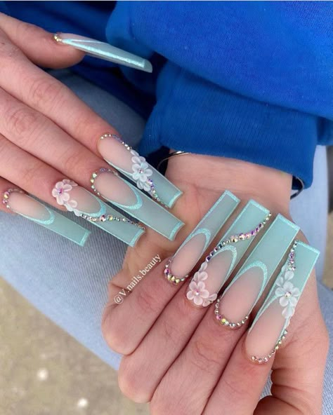 acrylic nails, 3d flower acrylic nails, acrylic nail art designs, spring nail designs 2022, acrylic nail ideas, cute acrylic nail ideas, spring nails acrylic, spring acrylic nails 2022, nail art designs 2022, nail designs 2022 Gel Coffin, Ombre Coffin, Nails Pastel, Nails Ombre, Spring Acrylic Nails, Short Coffin, Cute Spring Nails, Cute Acrylic Nail Designs, Dope Nail Designs