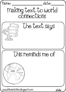 Text to World Connections Text To World Connections, Reading Connections, Text Connections, Text To World, Text To Self Connection, Text To Text, Text To Text Connections, Text To Self, Writers Workshop