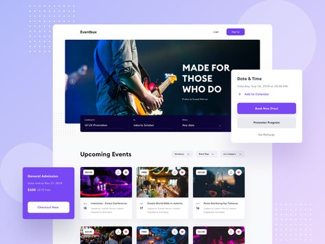 Event Landing Page by Saepul Rohman for Hyper Lab on Dribbble Event Card, Event Website, Ui Design Website, Website Design Layout, Responsive Web Design, Event Page, Web Layout, Website Design Inspiration, Design Website