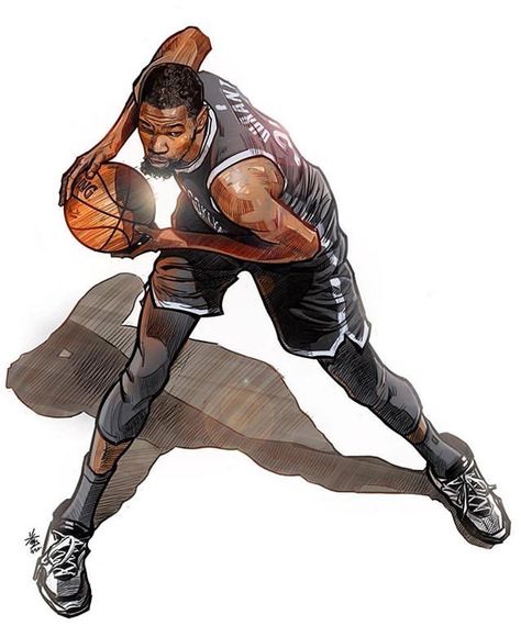 Kevin Durant Drawing, Kevin Durant Art, Kevin Durant Wallpapers, Basketball Artwork, Basketball Drawings, Nba Artwork, Nba Wallpaper, Basketball Wallpapers, Cool Basketball