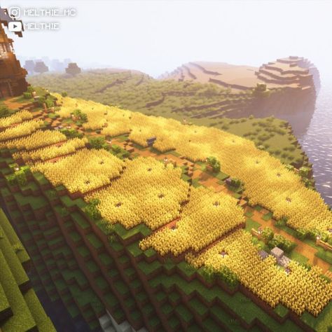 Minecraft Wheat Field, Minecraft Barn, Description Ideas, Minecraft World Ideas, Minecraft Java Edition, Minecraft Starter House, Minecraft Kingdom, Minecraft Java, Minecraft Idea