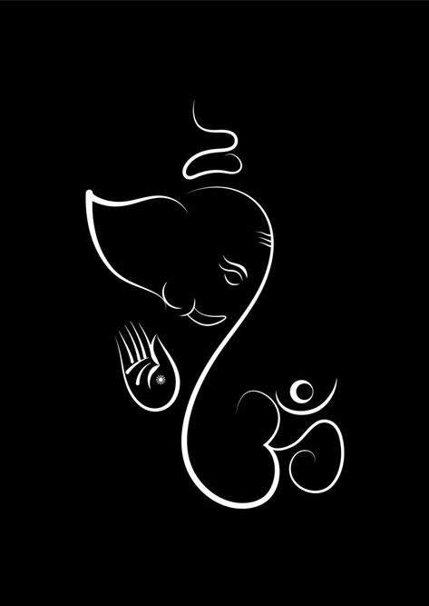 https://www.shutterstock.com/image-vector/indian-god-ganesha-lord-line-art-2409151163 Ganesha Sticker For Bikes, Simple Ganpati Drawing, Black Ganesha Wallpaper, Ganpati Logo Design, Ganesha Silhouette, Ganpati Bappa Wallpapers Black And White, Ganesh Drawing Simple, Ganesha Line Art, Black Ganesh