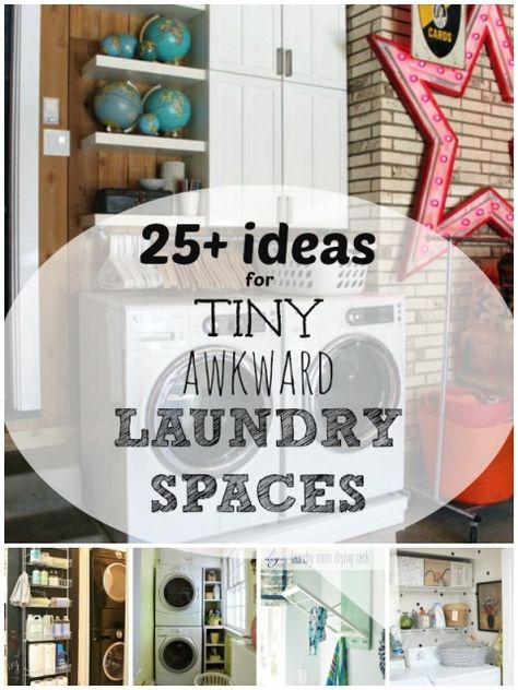 25 ideas for tiny awkward laundry spaces Small Laundry Space, Laundry Space, Laundry Room Layouts, Laundry Solutions, Laundry Room Inspiration, Laundry Room Remodel, Small Laundry Rooms, Diy Laundry, Small Laundry Room