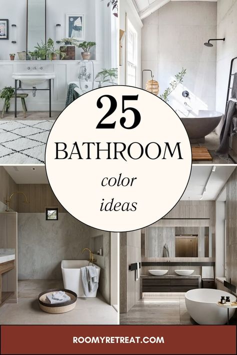 25 Bathroom Color Ideas That Will Make You Want To Redecorate Like, Yesterday Small Full Bathroom Color Ideas, Modern Bathroom Color Schemes, Color Schemes For Small Bathrooms, Bathroom Colors For 2024, Green Bathroom Walls, Bathroom Wall Color Ideas, Redecorate Bathroom, Bathroom Colour Schemes, Easy Bathroom Decor