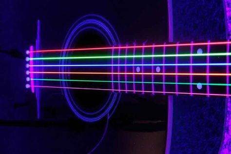 Neon rainbow guitar strings #hipster #guitar Guitar Vector, Cheap Guitars, Rhymes Songs, Stage Lights, Acoustic Guitar Strings, Cool Electric Guitars, Guitar Strings, Music Aesthetic, Guitar Design