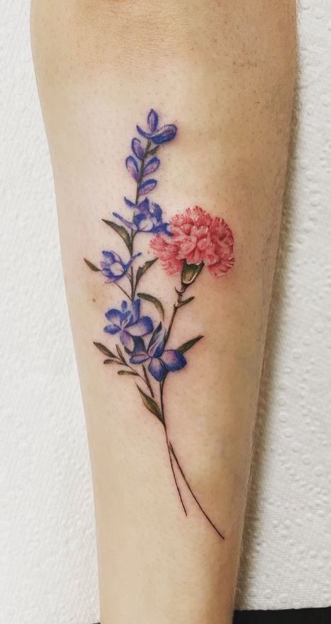 Single Larkspur Flower Tattoo, Violet And Chrysanthemum Flower Tattoo, Larkspur Rose Tattoo, Daffodil Larkspur Tattoo, Carnation Larkspur Tattoo, Larkspur Chrysanthemum Tattoo, Larkspur And Carnation Flower Tattoo, Larkspur And Daisy Flower Tattoo, Rose Larkspur Tattoo